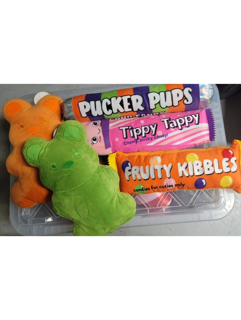 THRILLS & CHILLS LOT OF 5 JUMBO LARGE CANDY BOXES GUMMY BEARS DOG TOYS PLUSH NWT